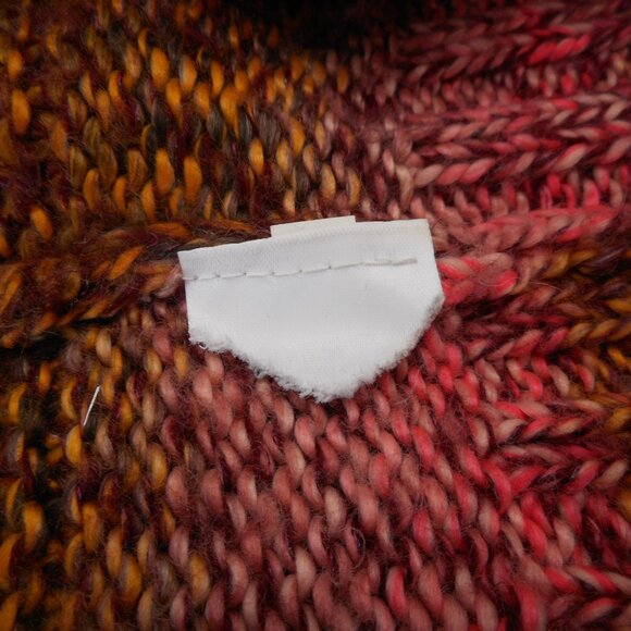 American Eagle Women’s Size S Striped Pullover Sweater Maroon Gold Pink - Picture 5 of 7